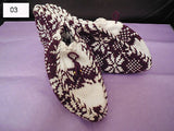Women handmade knitted pattern socks slippers.2 colours choices.SOLD by pair(s)