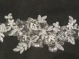 Ivory bridal wedding sequins lace Applique / ivory floral lace motif is for sale. Sold by per piece.