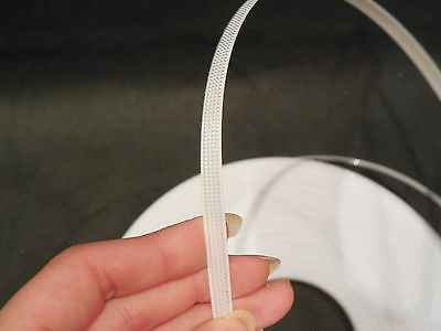 White RIGILENE polyester boning easy sew give shape to Garments 6mm wide.ByMeter