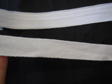White Plain Cotton Linen Blend Fabric Ribbon /Blank Sewing Label Per M 2cm or3cm