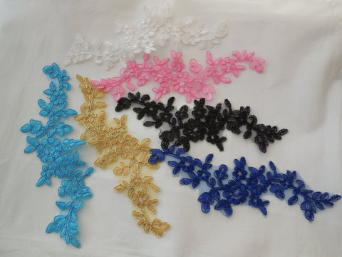 Floral lace applique /dress making sewing lace motif is for sale.Various colours