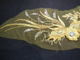 Luxury Large piece Yellow & Gold sequins beads floral lace Applique/ lace motif