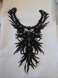A Black or white bridal floral lace collar applique / round neckline collar motif is for sale. Sold by per piece