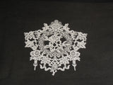 A piece of White floral cotton lace applique / bridal wedding bolero lace motif is for sale. Sold By piece