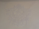 A piece of White floral cotton lace applique / bridal wedding bolero lace motif is for sale. Sold By piece
