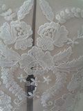 black or ivory cotton floral lace applique bridal wedding bolero lace motif is for sale. Sold by per piece