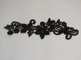 Black or ivory bridal wedding floral lace applique / dress lace motif for sale