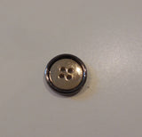 Dark grey & gold plastic sew on clothes/ jackets button flat base 1.4cm OR 1.6cm