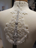 ivory floral lace applique / bridal wedding bolero lace motif is for sale, sold By piece