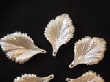5 pieces ivory sew on acrylic leaves bridal beads Sewing Any purpose diy 4.5x2.8cm