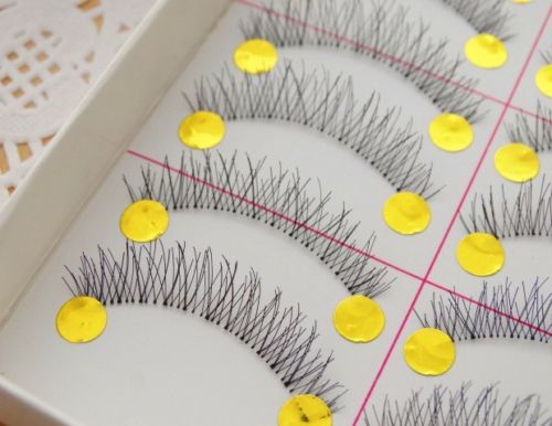 10 pairs of natural thick black false eyelashes Delicate Reusable handmade false eyelashes extension