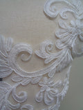 A pair of large ivory floral lace appliques bridal bolero tulle lace motif Per pair for sale. Sold by Per pair