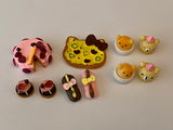 10pcs handmade miniature dollhouse mini assorted doll food cake doughnut pizza bread props