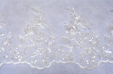 white or ivory floral sequins lace trim ivory or white bridal sequined tulle lace trimming Sold by Per Yard  90cm