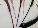 Job lot 7 pcs stripped hat mount feathers hat Millinery fascinator craft diy feathers