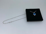 Craftuneed blue ocean heart pendant necklace women 925 silver necklace jewellery gift box