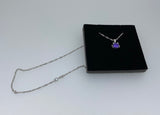 Craftuneed zircon cat kitty pendant 925 silver necklace jewellery gift box