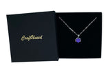 Craftuneed zircon cat kitty pendant 925 silver necklace jewellery gift box