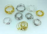 Craftuneed job lot 90 pieces silver gold platinum plated earring hooks circle hanging ear wire jewellery findings for craft making