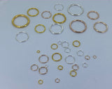 Craftuneed Job lot silver or gold rose or gold colour stainless steel circle jump rings for craft making jewellery findings