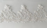 Craftuneed white or ivory sew on floral lace trim Bridal Wedding tulle embroidered lace trimming Per Yard 90cm