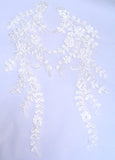 A pair ivory lace appliques ivory collar lace motifs ivory floral lace motifs