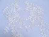 A pair ivory lace appliques ivory collar lace motifs ivory floral lace motifs