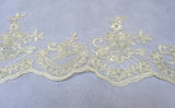 black or baby pink or champagne cream or ivory or white sequins lace trim sequined lace trimming Per Yard