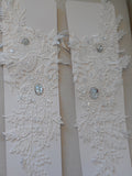 A pair of bridal ivory beaded lace gloves / wedding sequined floral lace gloves  is for sale. Sold By pair