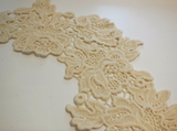 dark ivory cotton floral lace collar applique vintage style sew on floral lace motif