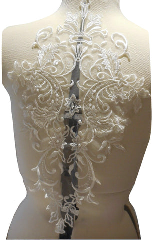 ivory floral lace applique sew on bridal embroidered lace motif patch for sewing