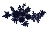 3d floral lace applique sew on double layers flower tulle lace motif patch