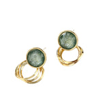 Craftuneed handmade women retro simplicity crystal circle earrings 925 silver pin