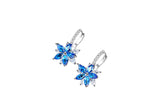 Craftuneed 18k platinum plated flower zircon stones drop earrings with silver ear pins valentine's gift for her mum birthday Christmas gift