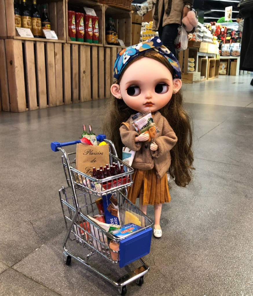 Craftuneed quality 1 6 miniature double layers metal shopping cart