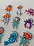 Craftuneed Job lot 9pieces children animal panda lion giraffe embroidery applique motif stickers