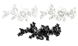 Craftuneed black white ivory sequins floral lace applique sew on bridal embroidered tulle lace motif patch for dress sewing