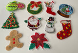Craftuneed Job lot 10pieces iron on Christmas Santa Claus embroidery applique motif garment badge patches