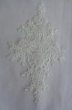 ivory floral lace applique bridal wedding bolero cotton lace motif for sale, sold By piece
