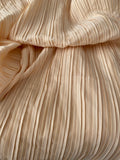 Craftuneed A sheet of champagne cream colour pleated georgette fabric polyester in 256cm X 152cm Premium quality