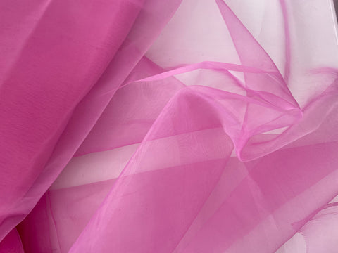Craftuneed hot pink organza fabric for dress sewing non-shiny organza diy Per 0.5Meter
