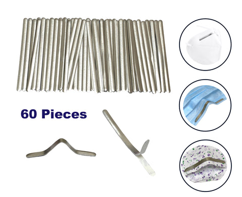 60 pieces Aluminium strips nose bridge wire adhesive wire clip for face mask craft DIY handcraft making
