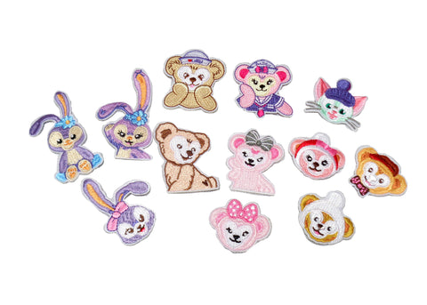 Job lot 12pieces children iron on animal patch rabbit bear iron on embroidery applique motif garment badge patches