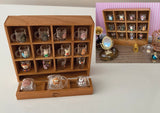 Craftuneed Handmade 1:6 miniature dollhouse wood cupboard resin cups jug doll furniture props