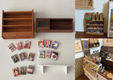 Craftuneed Handmade miniature dollhouse wood bookcase shelves wall shelf books doll furniture props