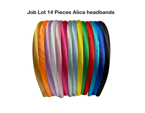 Job lot 14 pieces X women Alice headband satin fabric wrap alice band Alice hair head band