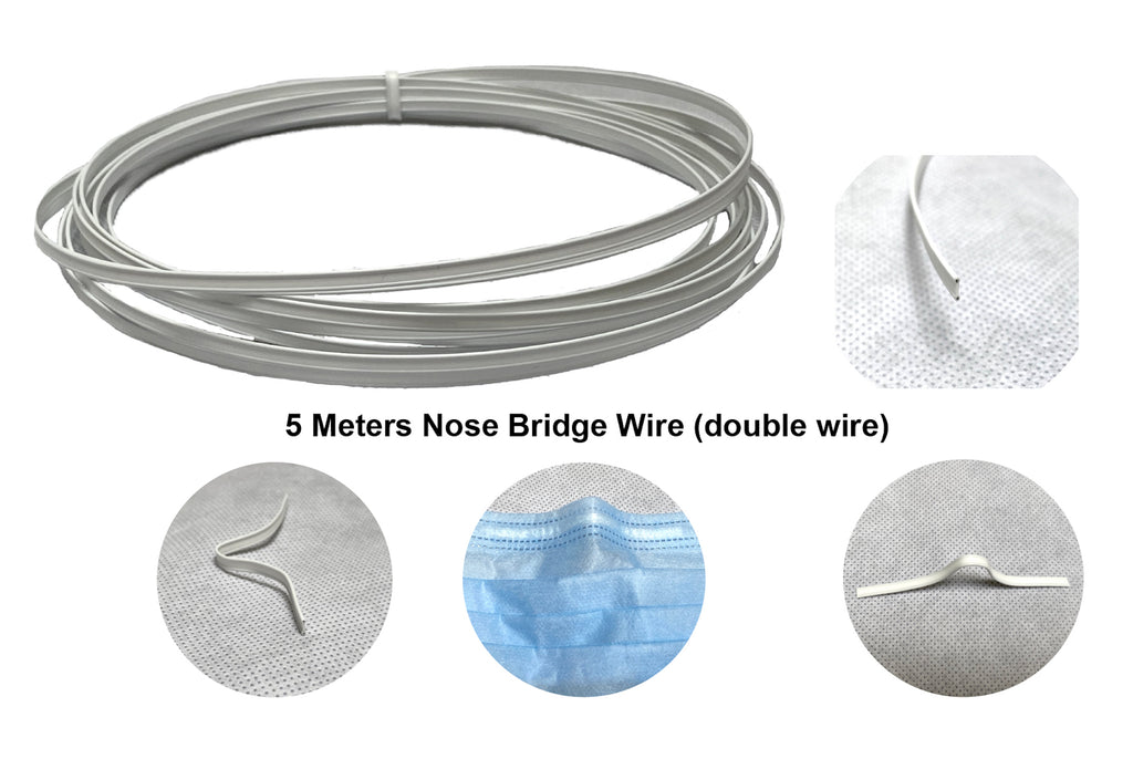 5 Meters X nose bridge wire nose adjuster wire nose clip strap strip bendable double wire 4mm width for mask DIY crafts accessories making