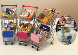 Craftuneed quality 1:6 miniature double layers metal shopping cart supermarket grocery mini trolley for barbie doll