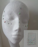 A rainbow & clear colour face gems jewels art tattoo sticker Festival temporary eyes body jewels