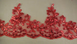 red or blue or black or ivory floral sequined lace trim sequins tulle dress lace trim is for sale. Sold by Per Yard  90cm.